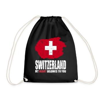 Drapeau de la Suisse - Sac de sport léger - noir - Devant