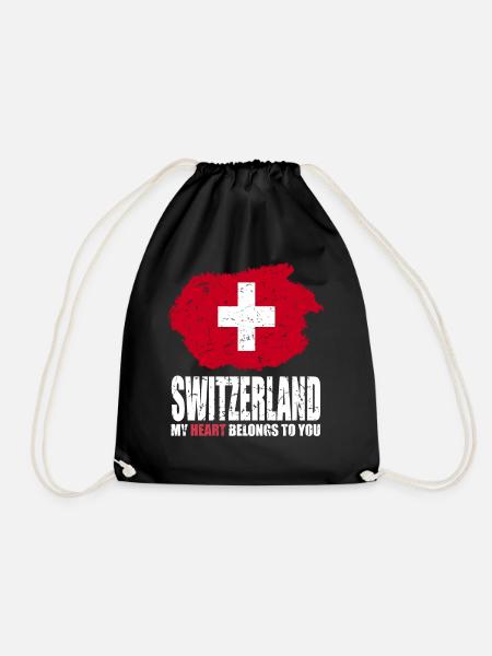 Schweiz Fahne - Turnbeutel - Schwarz