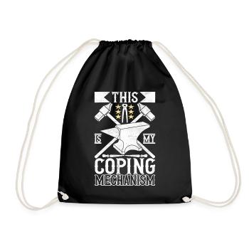 Blacksmith Forging Anvil - Drawstring Bag - black - Front
