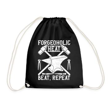 Blacksmith Forging Anvil - Drawstring Bag - black - Front