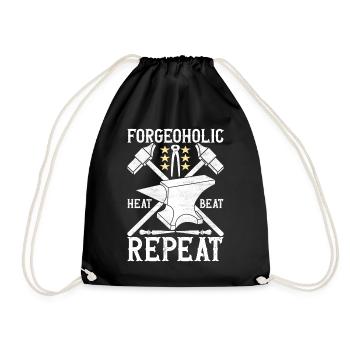 Blacksmith Forging Anvil - Drawstring Bag - black - Front