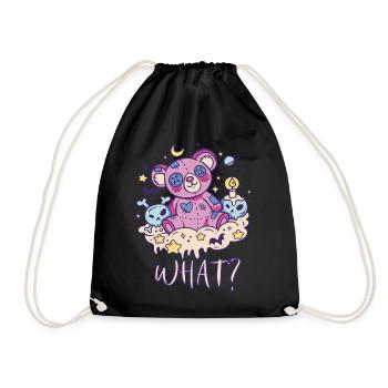 Funny teddy skull nightmare, huh? Murderous - Drawstring Bag - black - Front