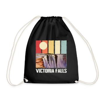 Wasserfall Afrika Victoria Falls Souvenir Simbabwe - Turnbeutel - Schwarz - Vorne