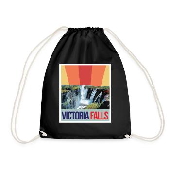 Wasserfall-Souvenir Afrika Victoria Falls Simbabwe - Turnbeutel - Schwarz - Vorne