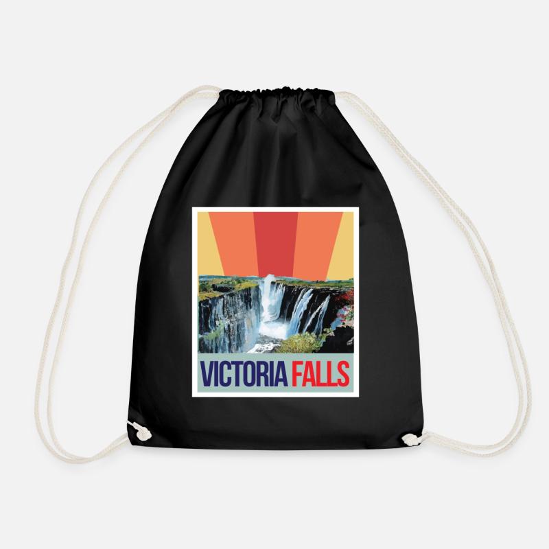 Wasserfall-Souvenir Afrika Victoria Falls Simbabwe - Turnbeutel - Schwarz