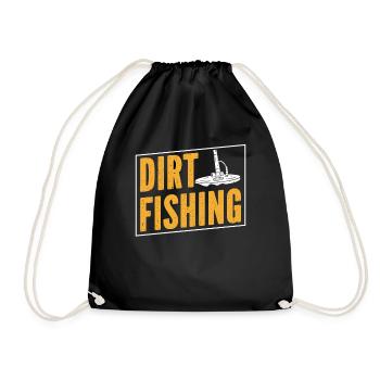 Dirt Fishing Metalldetektion Metal Detecting - Turnbeutel - Schwarz - Vorne