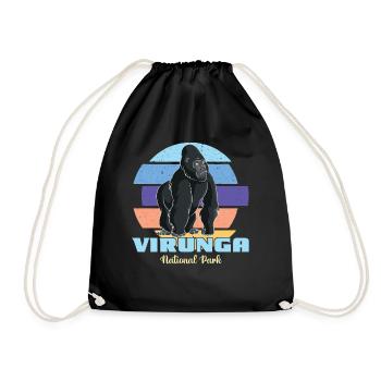 Parc National des Virunga-Gorille-Afrique-Congo-Souvenir - Sac de sport léger - noir - Devant