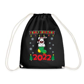 Noël en famille 2022 Drôle d’amoureux de Noël assorti - Sac de sport léger - noir - Devant