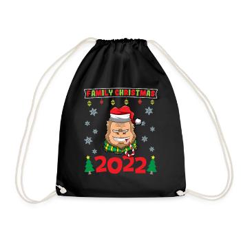 Noël en famille 2022 Drôle d’amoureux de Noël assorti - Sac de sport léger - noir - Devant