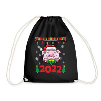 Noël en famille 2022 Drôle d’amoureux de Noël assorti - Sac de sport léger - noir - Devant