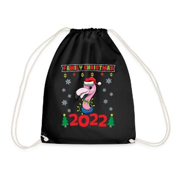 Family Christmas 2022 Funny Matching Xmas Lover - Drawstring Bag - black - Front