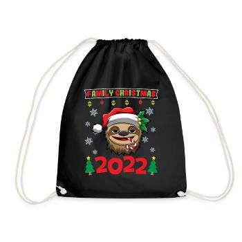 Noël en famille 2022 Drôle d’amoureux de Noël assorti - Sac de sport léger - noir - Devant