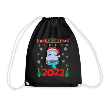 Noël en famille 2022 Drôle d’amoureux de Noël assorti - Sac de sport léger - noir - Devant