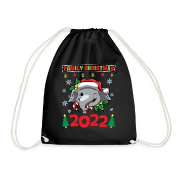 Noël en famille 2022 Drôle d’amoureux de Noël assorti - Sac de sport léger - noir - Devant