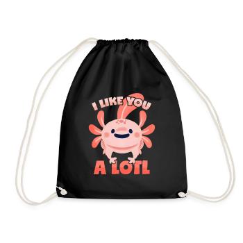 Axolotl puns - Drawstring Bag - black - Front