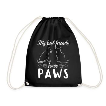 My Best Friends Have Paws - Cat Lover Dog Lover Do - Turnbeutel - Schwarz - Vorne