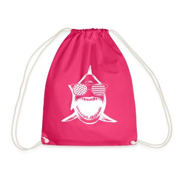 Great White Shark Shark Fish - Funny Shark Lover - Turnbeutel - Fuchsia - Vorne