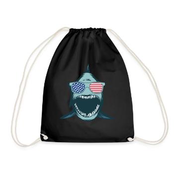 Sharkfish Funny Shark Lover - Great White Shark Fi - Turnbeutel - Schwarz - Vorne