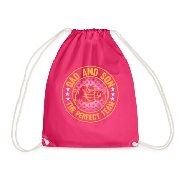 Daddy Father's Day - Dad And Son The Perfect Team - Drawstring Bag - fuchsia - Front