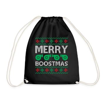 Engine Car Tuning Ugly Christmas - Merry Boostmas - Turnbeutel - Schwarz - Vorne