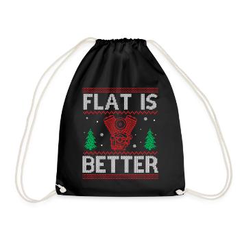 Engine Car Tuning Ugly Christmas - Flat Is Better - Turnbeutel - Schwarz - Vorne