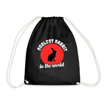 Cool rabbit saying - Drawstring Bag - black - Front