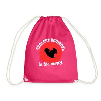 Cool squirrel saying - Drawstring Bag - fuchsia - Front