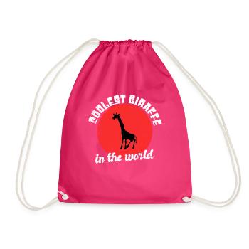 Cool giraffe saying - Drawstring Bag - fuchsia - Front