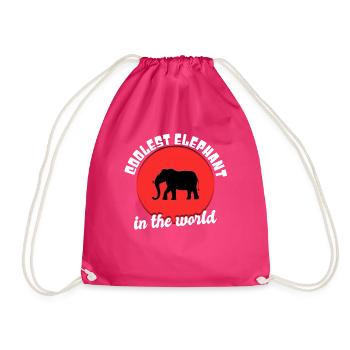 Cool elephant saying - Drawstring Bag - fuchsia - Front