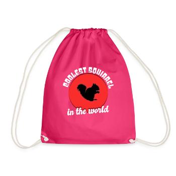Cool squirrel saying - Drawstring Bag - fuchsia - Front