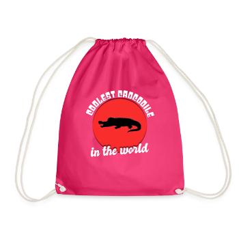 Cool crocodile saying - Drawstring Bag - fuchsia - Front