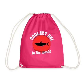 Cool shark saying - Drawstring Bag - fuchsia - Front