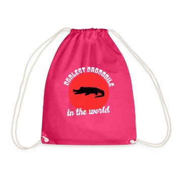 Cool crocodile saying - Drawstring Bag - fuchsia - Front
