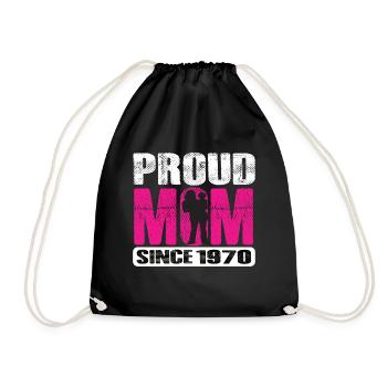 Proud Mom Since 1970 - Drawstring Bag - black - Front