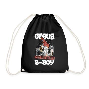 Jesus the Ultimate B-Boy - Breakdance Hip Hop - Drawstring Bag - black - Front