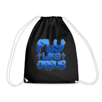 Flying Like Jesus - Breakdance Hip Hop - Drawstring Bag - black - Front