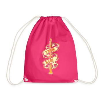 Clarinet Clarinetist Instrument Music - Drawstring Bag - fuchsia - Front