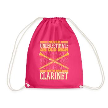 Clarinet Clarinetist Instrument Music - Drawstring Bag - fuchsia - Front