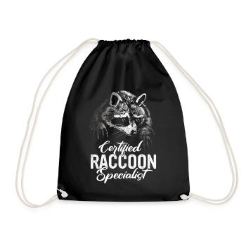 Raccoon - Drawstring Bag - black - Front