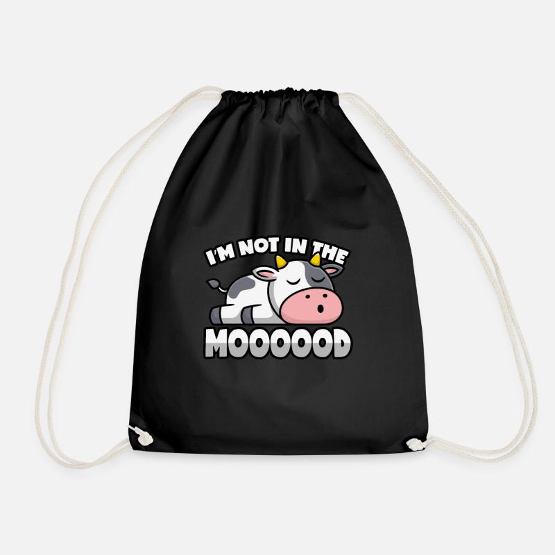 La vache est fatiguée et pas d’humeur - Sac de sport léger - noir