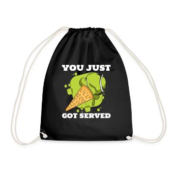 Tennis tennis player - Drawstring Bag - black - Front