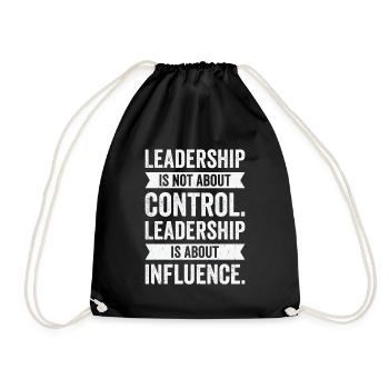 Leadership Wisdom Quotes Leader Inspire Motivator - Drawstring Bag - black - Front