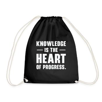 Entrepreneurs Knowledge Quotes Innovators Progress - Drawstring Bag - black - Front