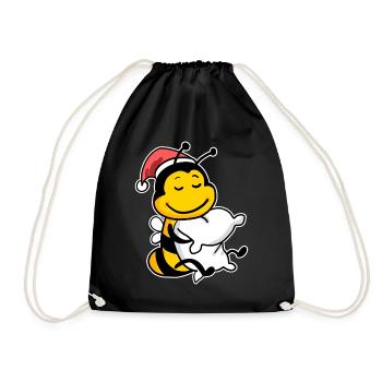 Bee Christmas Sleep Sleep Sleep Sleep - Drawstring Bag - black - Front