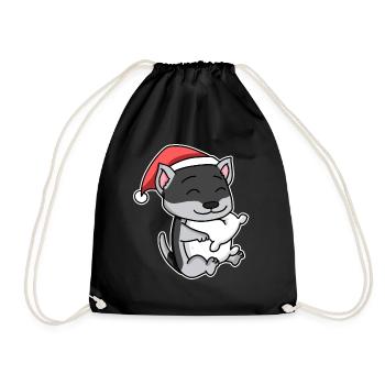 Husky Sibérien Chien Noël Sommeil Fatigué - Sac de sport léger - noir - Devant