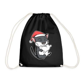 Chat de forêt norvégien Chat Noël endormi - Sac de sport léger - noir - Devant