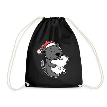 Black Panther Christmas Sleep Sleep - Drawstring Bag - black - Front