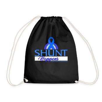 Hydrocephalus Awareness Shirt, Shunt Happens Blue - Turnbeutel - Schwarz - Vorne