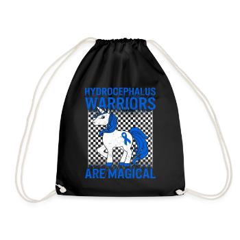 Hydrocephalus Awareness Shirt, Warriors Are - Drawstring Bag - black - Front