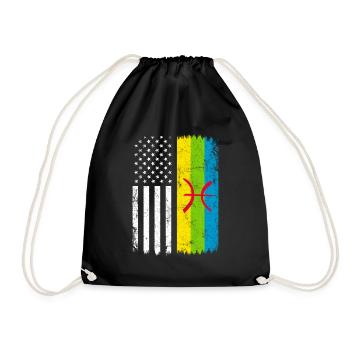 kabyle amazigh flag berber, africa kabyle - Turnbeutel - Schwarz - Vorne